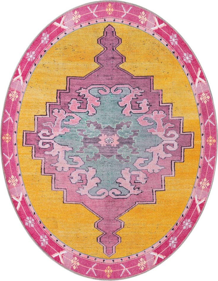 Detail image of 5' x 5' Washable Timeless Round Rug