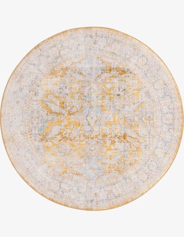 Yellow Timeless Round Rug