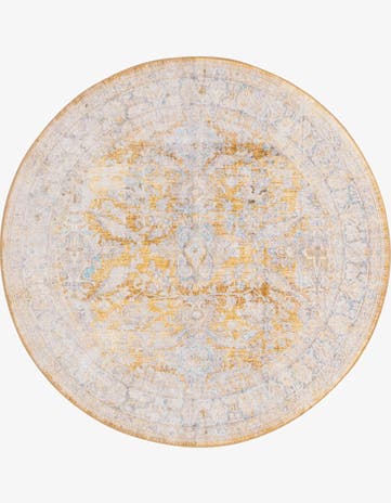 Yellow Timeless Round Rug