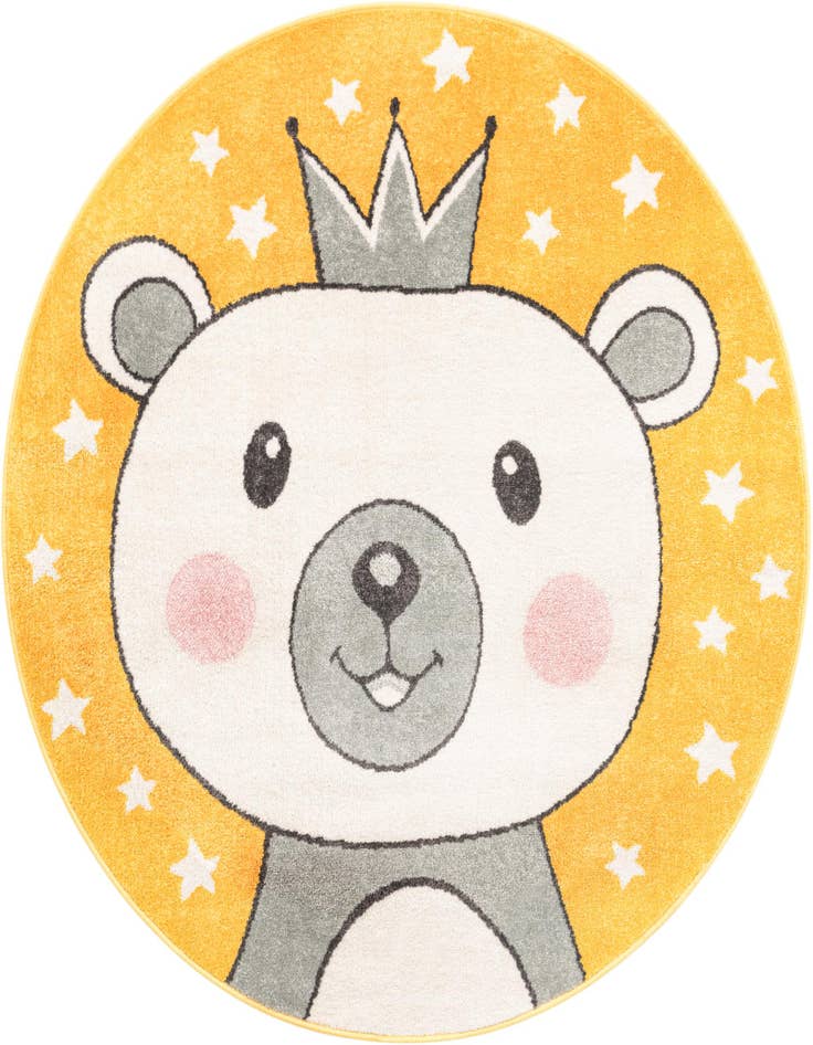 Detail image of 5' 3 x 5' 3 Bear Whimsy Kids Round Rug
