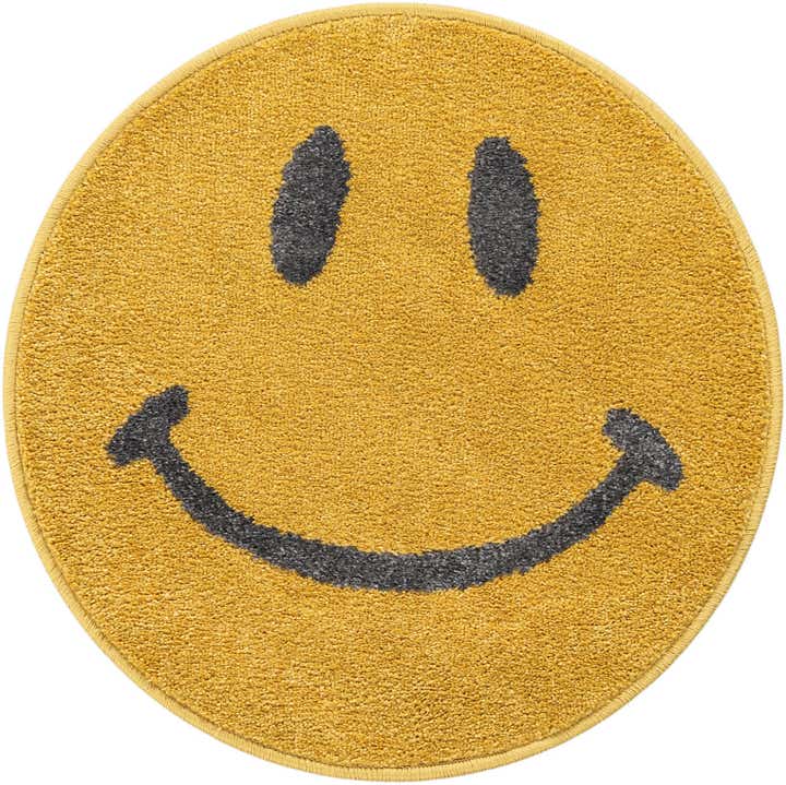 65cm x 65cm Smiley Face Whimsy Kids Rond Vloerkleed