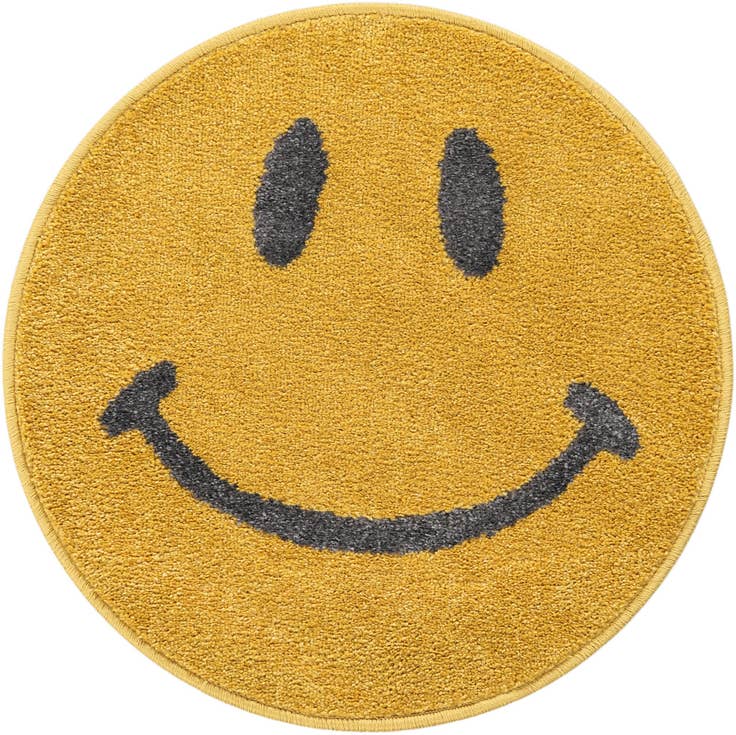 Detail image of 2' 2 x 2' 2 Smiley Face Whimsy Kids Round Rug