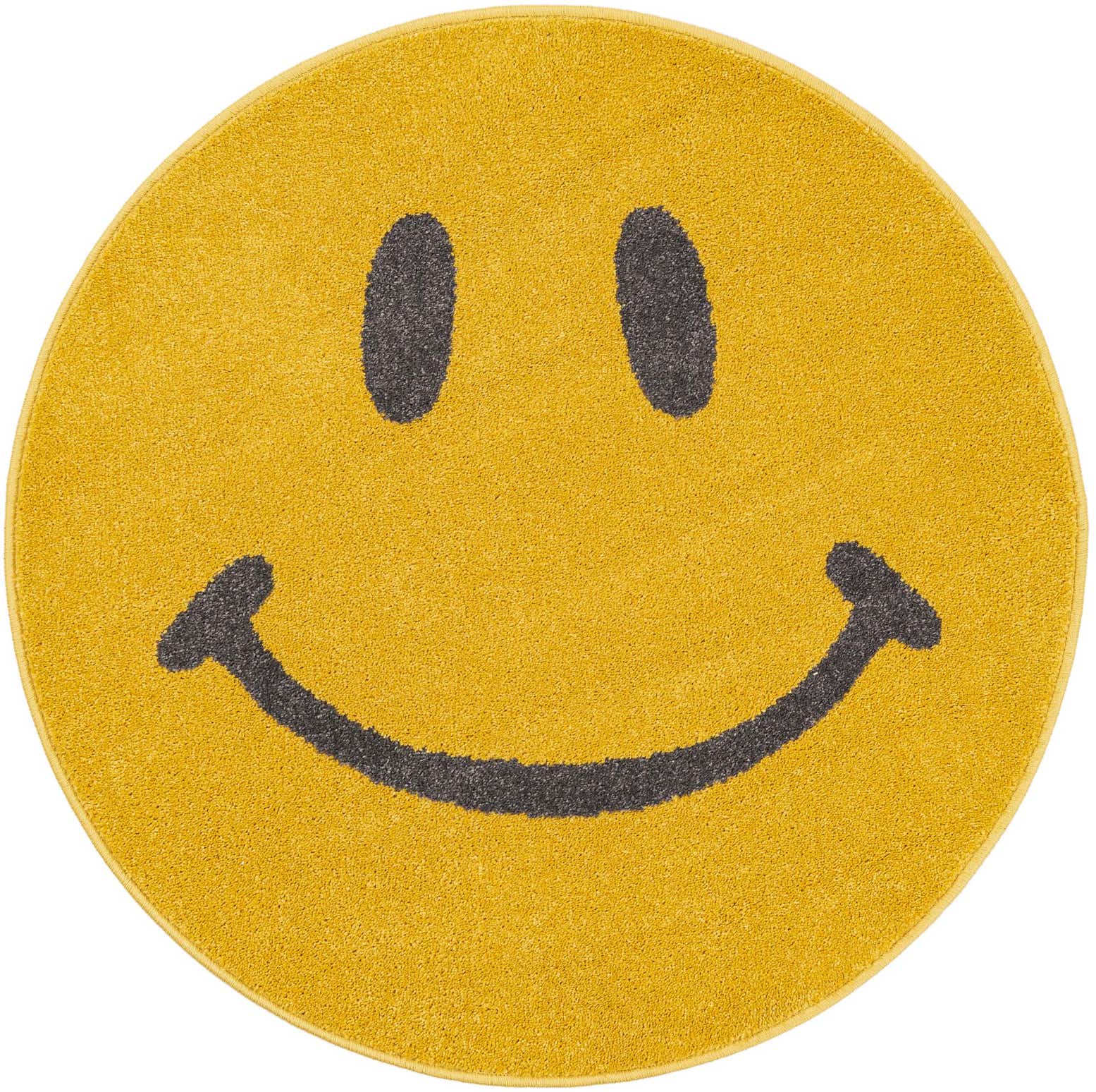 3' 3 x 3' 3 Smiley Face Whimsy Kids Round Rug