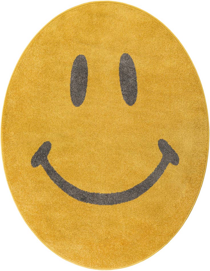 Detail image of 5' 1 x 5' 1 Smiley Face Whimsy Kids Round Rug