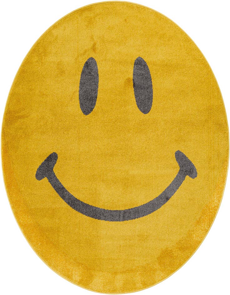 Detail image of 6' 1 x 6' 1 Smiley Face Whimsy Kids Round Rug