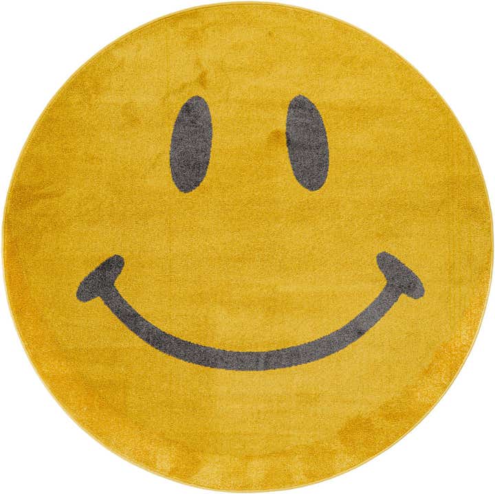 185cm x 185cm Smiley Face Whimsy Kids Tapis Rond