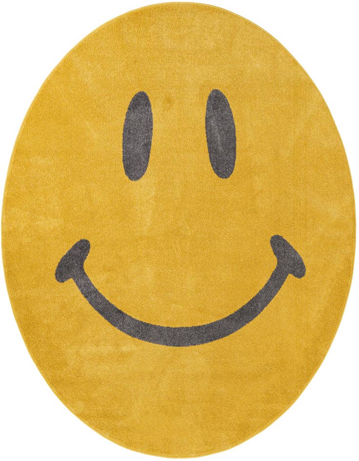 Detail image of 7' 10 x 7' 10 Smiley Face Whimsy Kids Round Rug