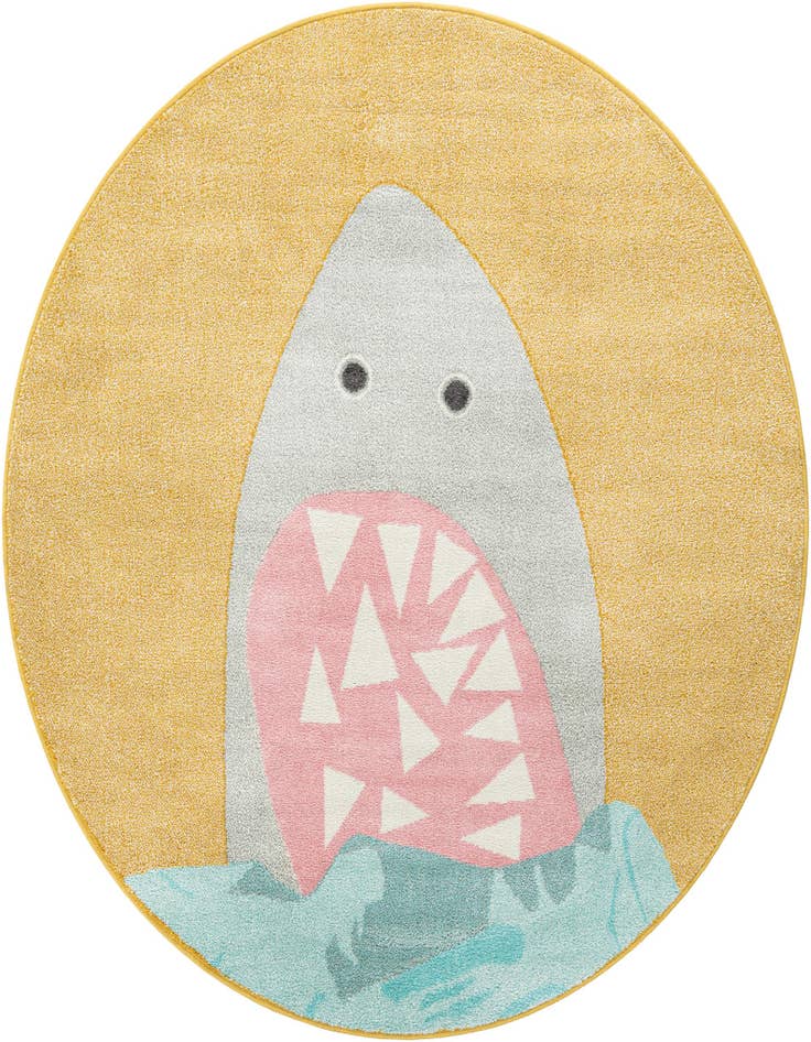 Detail image of 6' 1 x 6' 1 Shark Whimsy Kids Round Rug