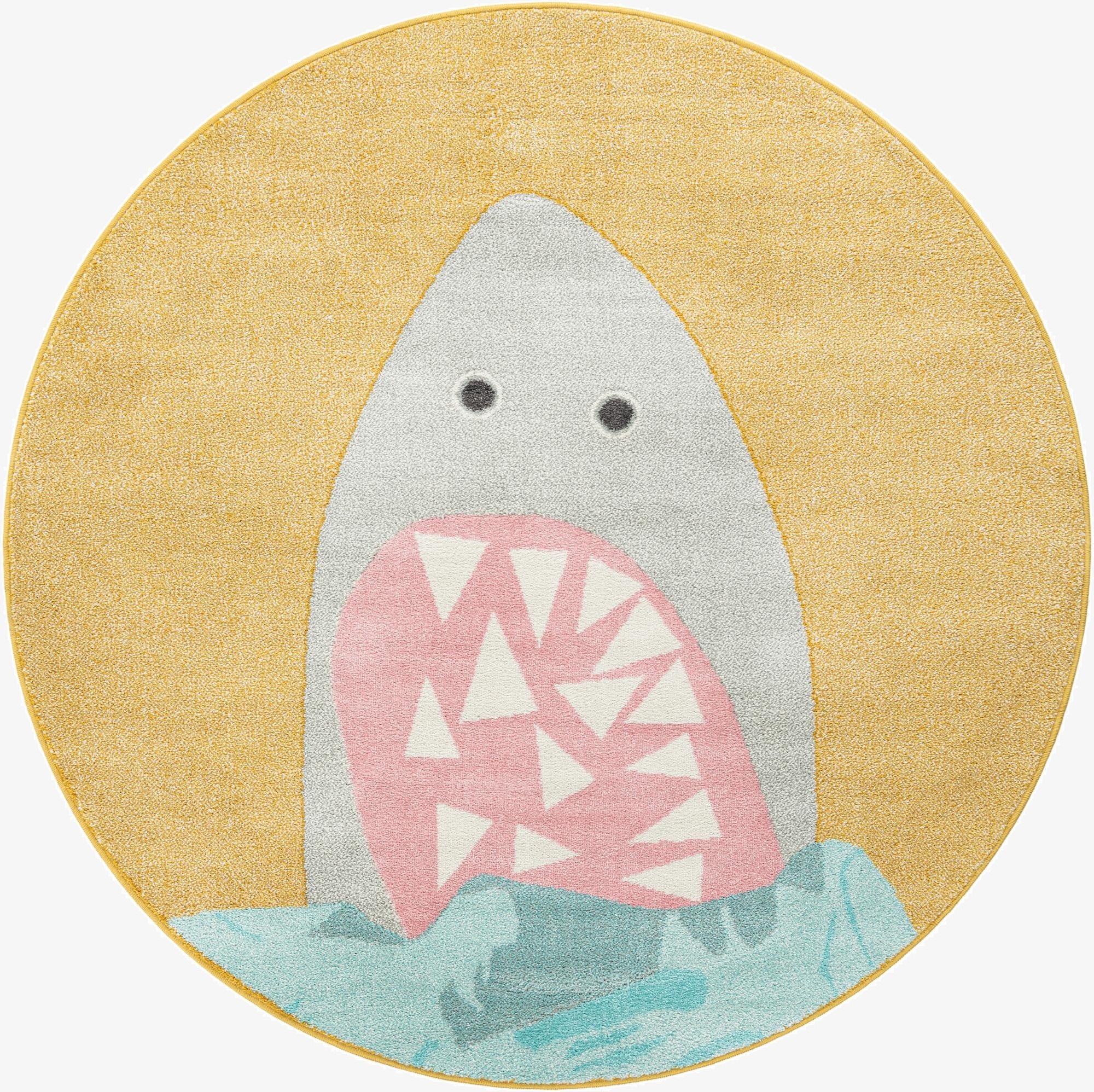6' 1 x 6' 1 Shark Whimsy Kids Round Rug