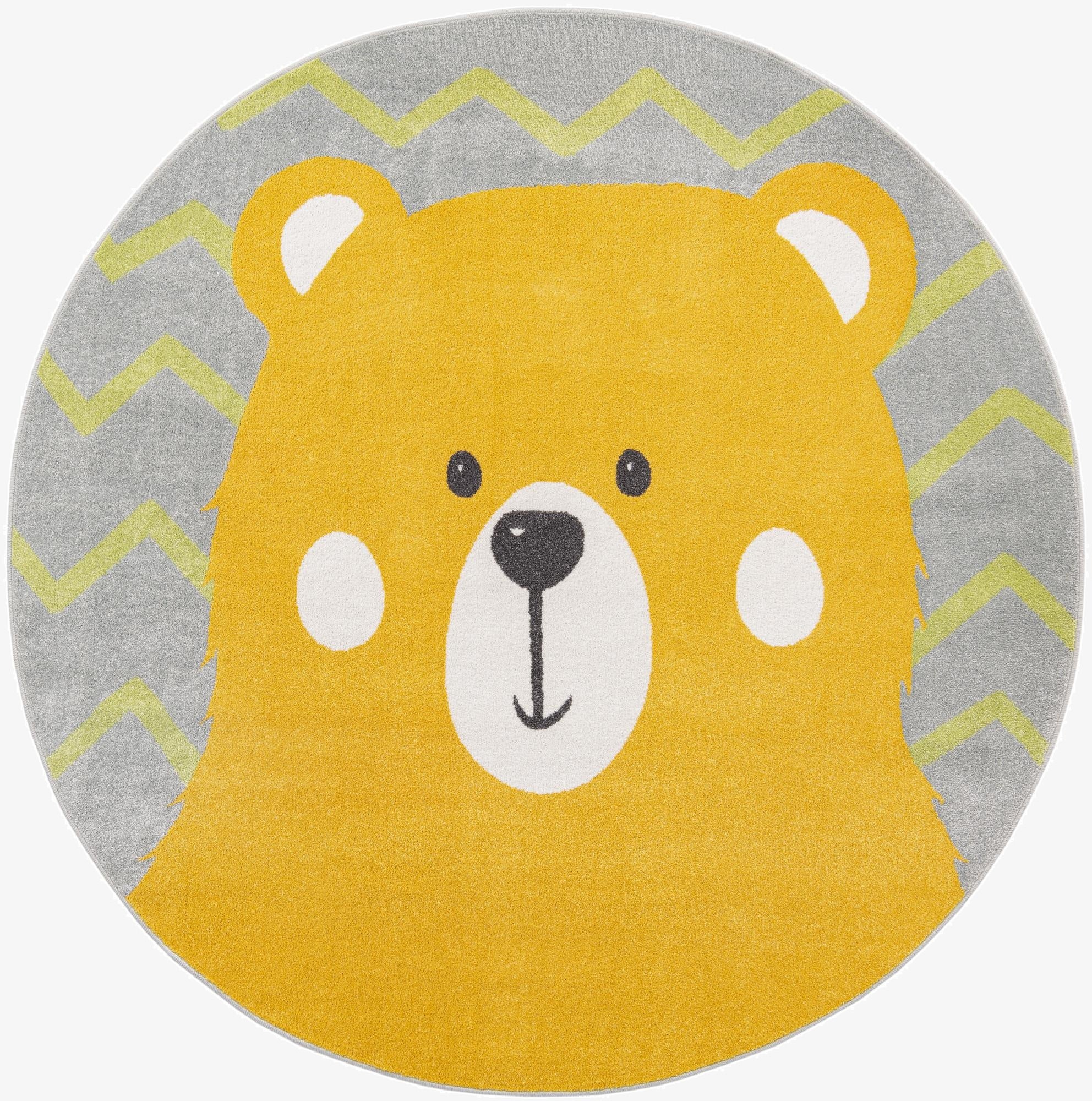 7' 10 x 7' 10 Bear Whimsy Kids Round Rug