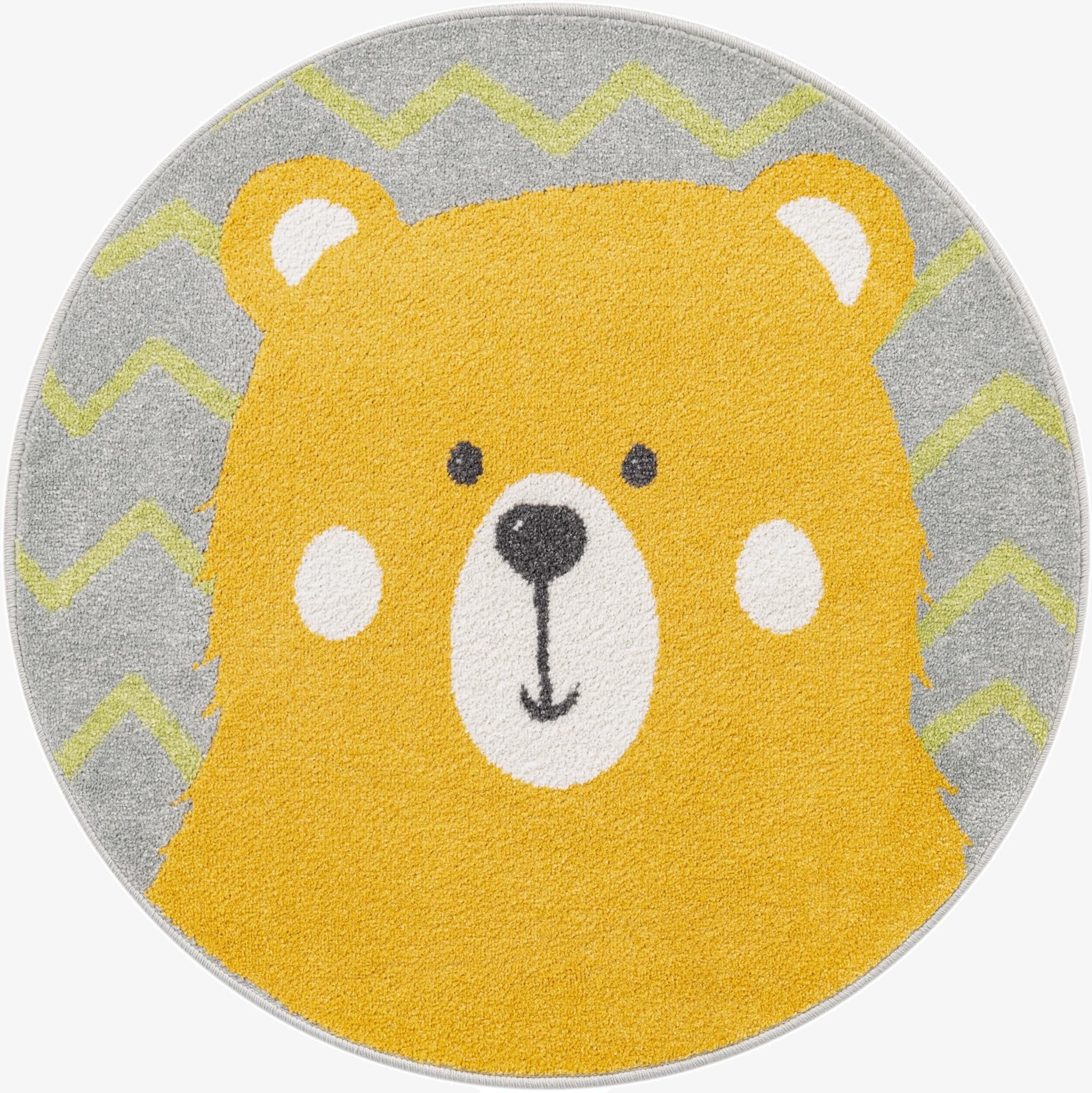 3' 3 x 3' 3 Bear Whimsy Kids Round Rug