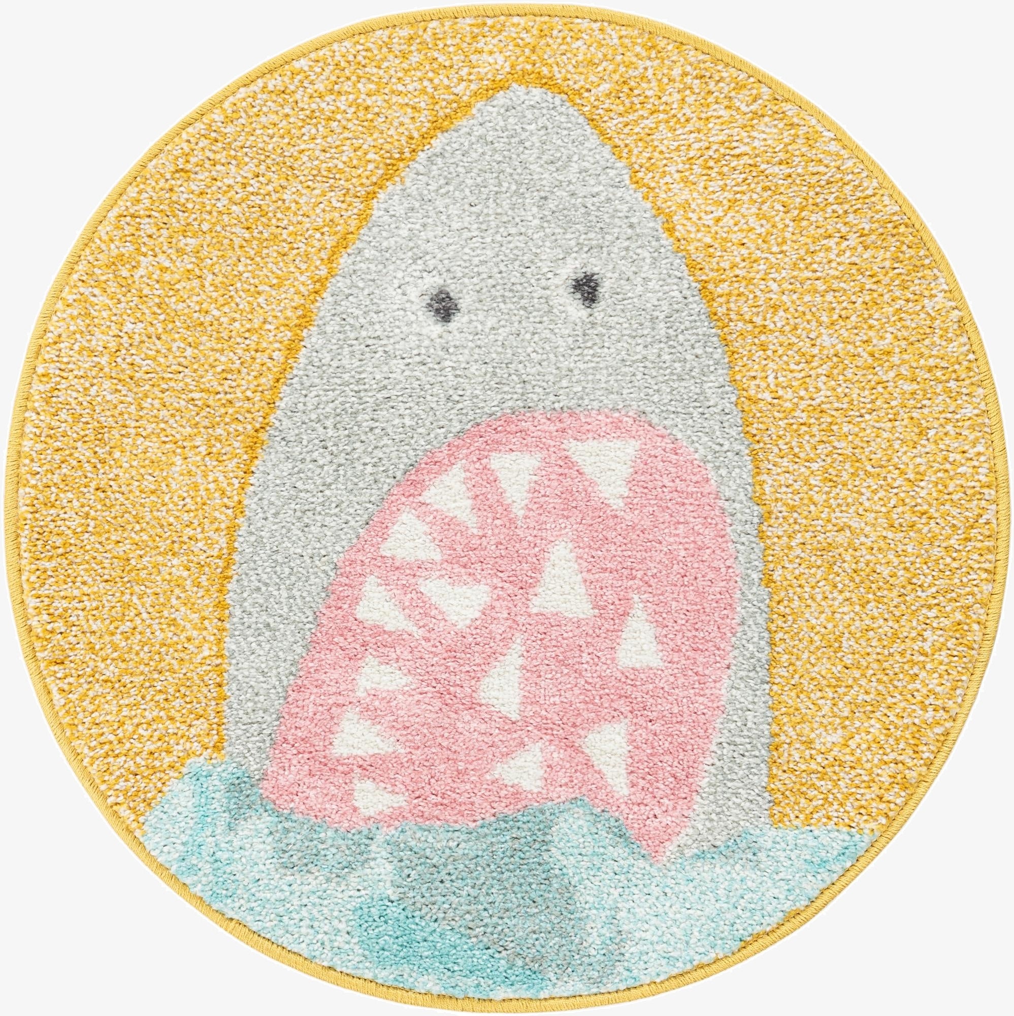 2' 2 x 2' 2 Shark Whimsy Kids Round Rug