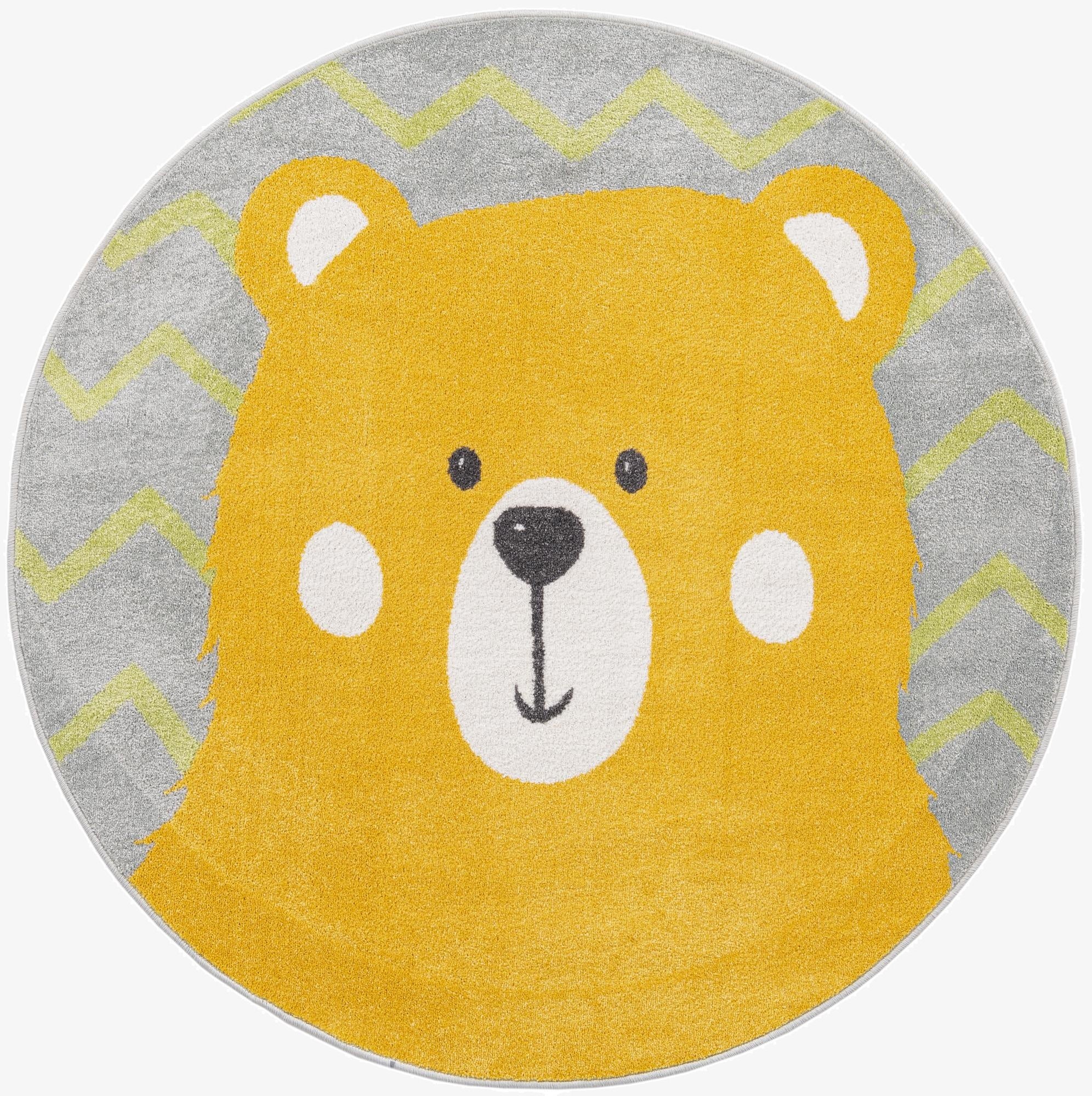 5' 3 x 5' 3 Bear Whimsy Kids Round Rug