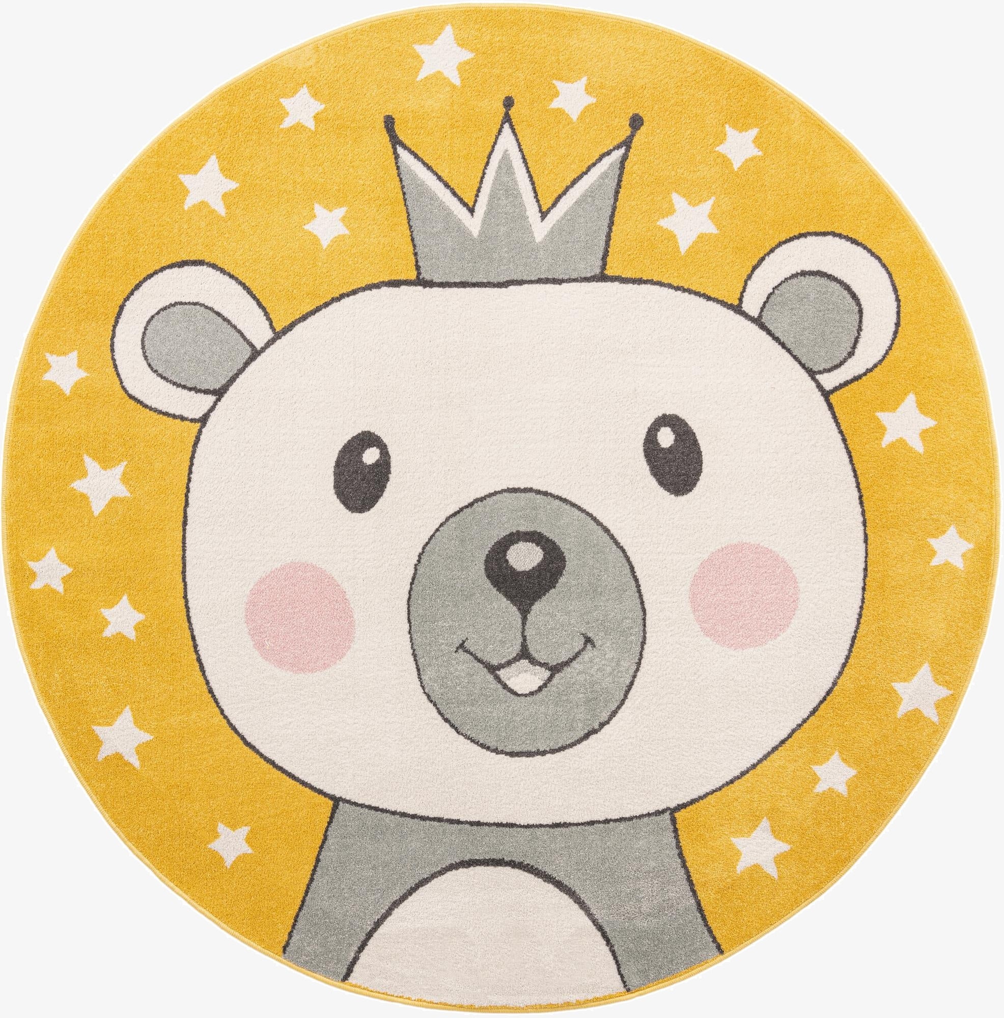 7' 10 x 7' 10 Bear Whimsy Kids Round Rug