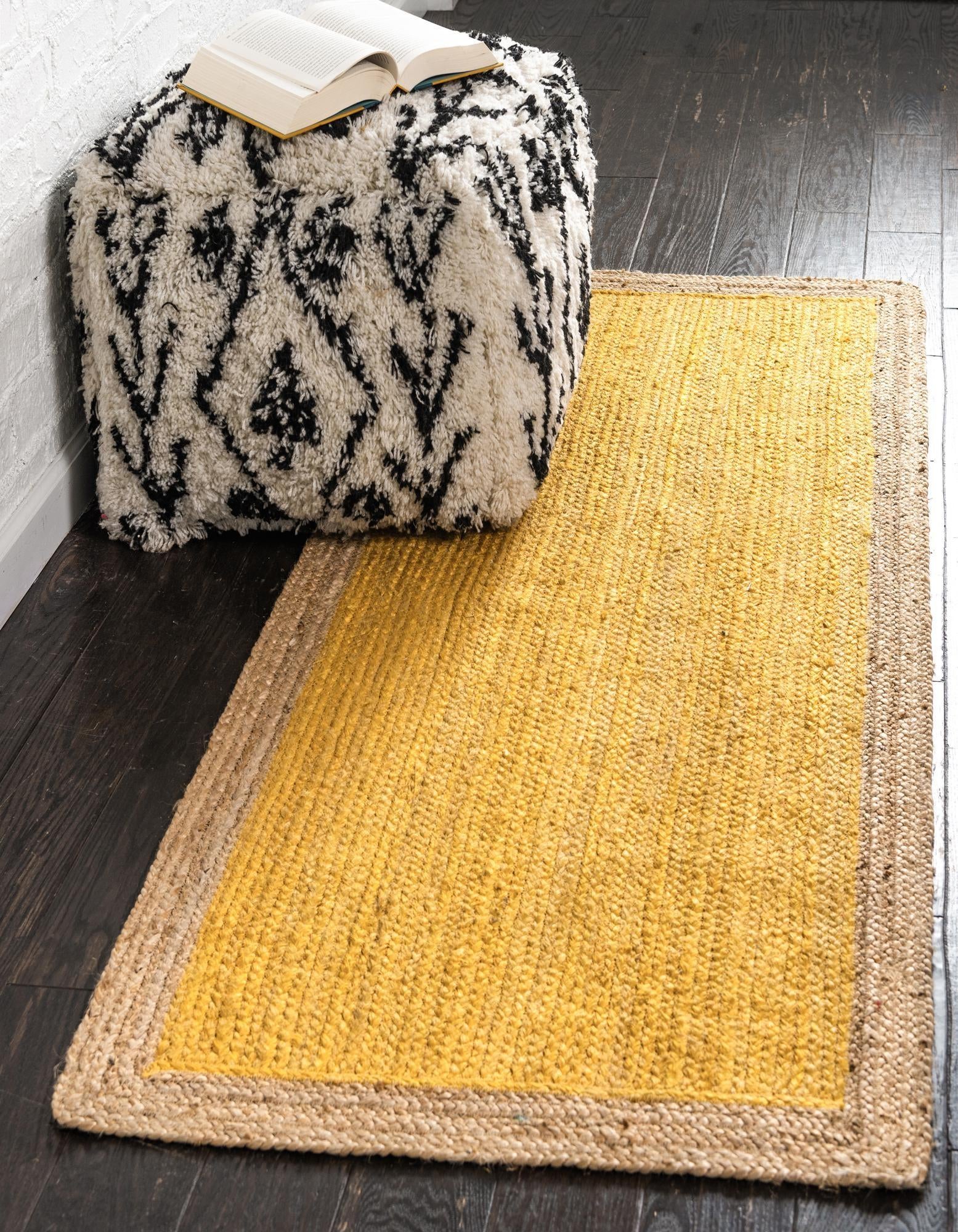 2' 7 x 6' 1 Handmade Braided Jute Runner Rug