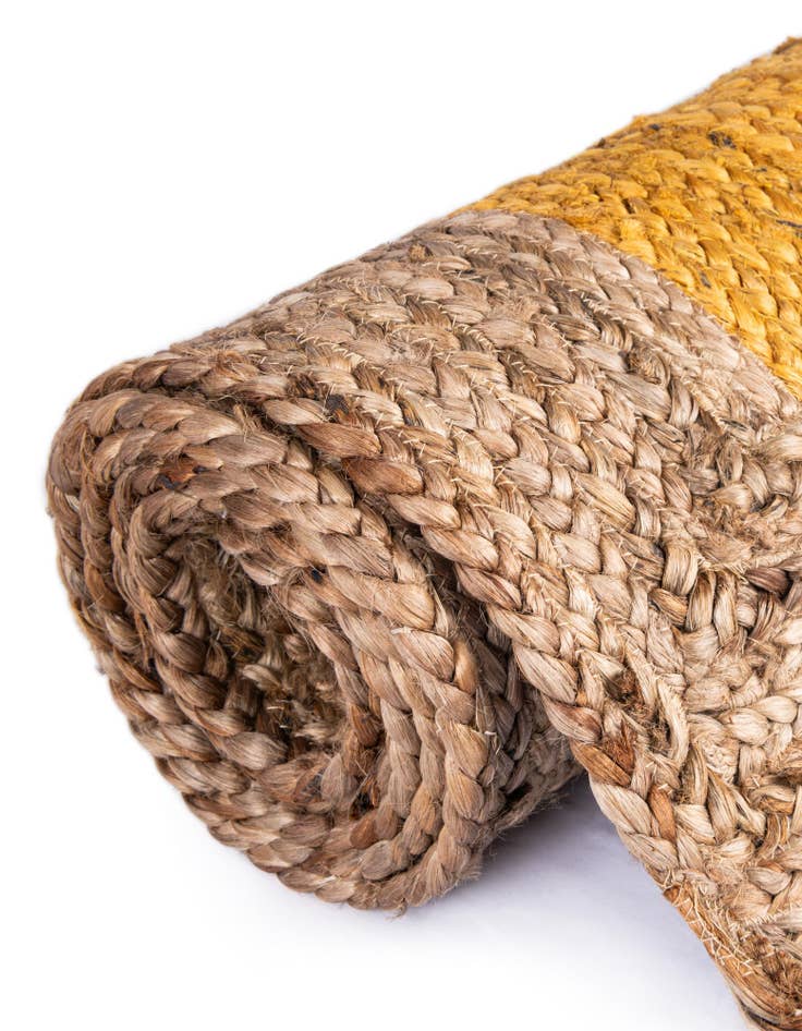 Detail image of 2' 7 x 6' 1  Hand Braided Jute Runner Rug