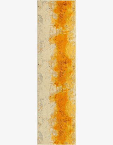 Yellow Washable Casablanca Runner Rug