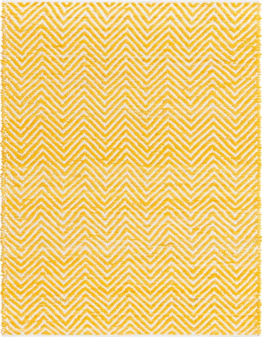 Detail image of 2' 7 x 10' Hand Woven Chindi Chevron Runner Rug