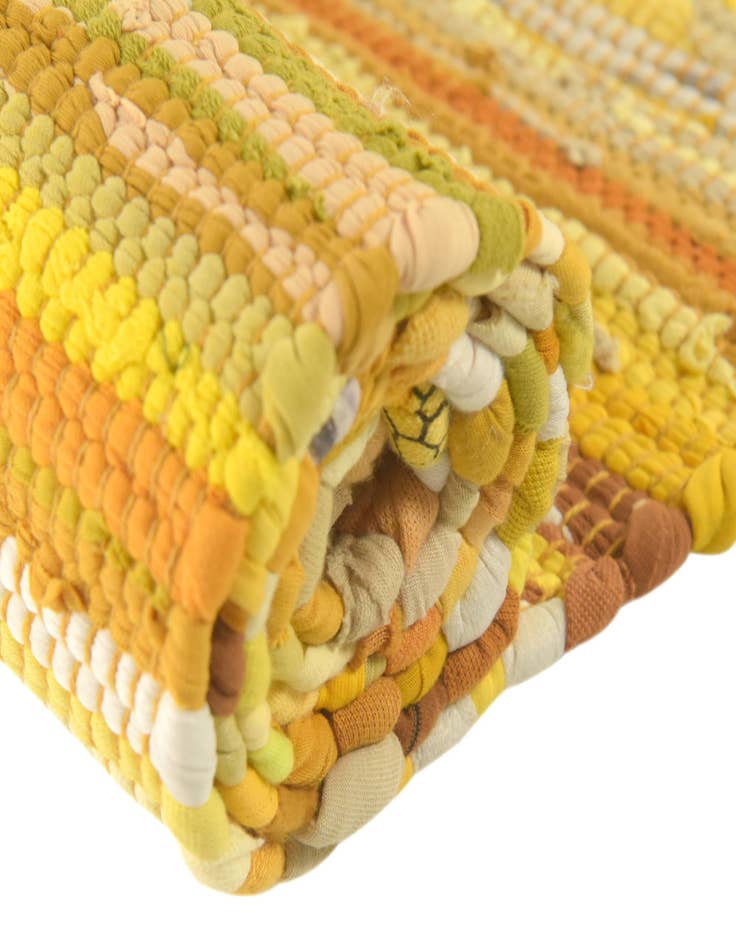 Detail image of 2' 7 x 9' 10  Hand Woven Chindi Cotton Runner Rug