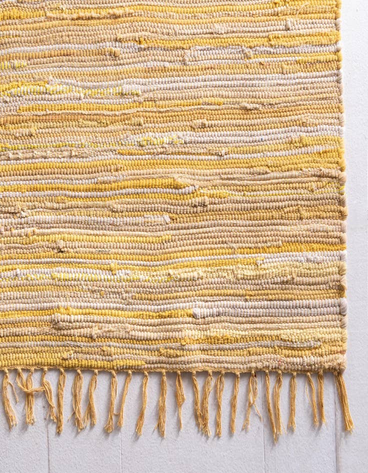 Detail image of 2' 7 x 9' 10  Hand Woven Chindi Cotton Runner Rug