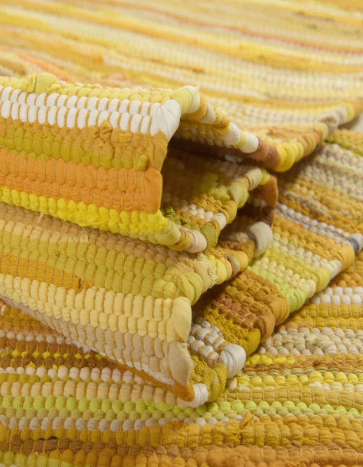 Detail image of 2' 7 x 9' 10  Hand Woven Chindi Cotton Runner Rug