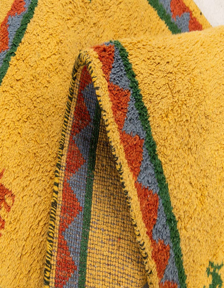 Detail image of 2' 4 x 4' 10  Hand Knotted Gabbeh Wool Runner Rug