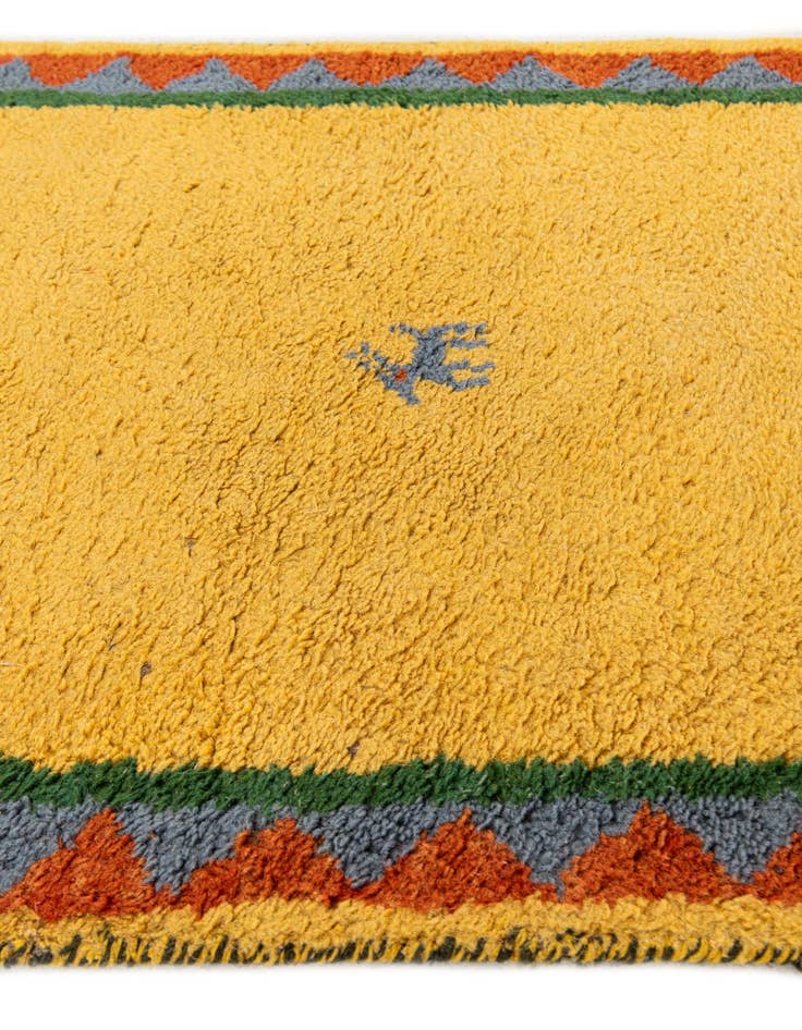 Detail image of 2' 4 x 4' 10  Hand Knotted Gabbeh Wool Runner Rug