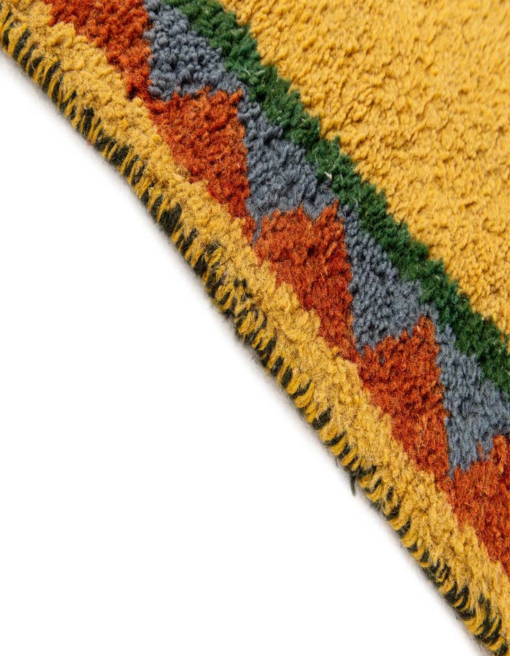 Detail image of 2' 4 x 4' 10  Hand Knotted Gabbeh Wool Runner Rug