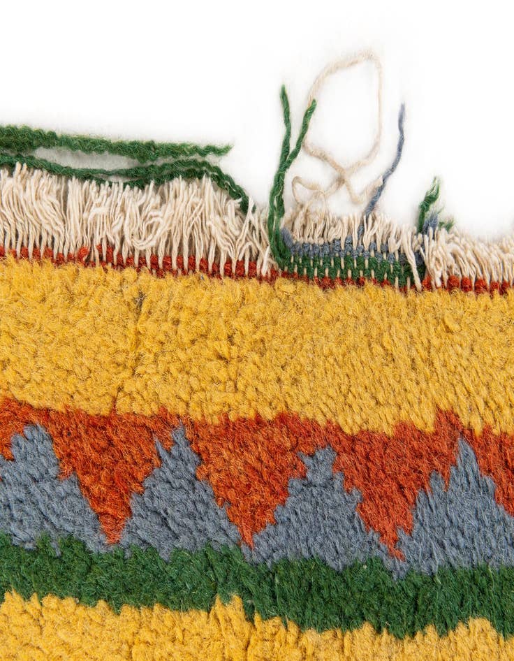 Detail image of 2' 4 x 4' 10  Hand Knotted Gabbeh Wool Runner Rug