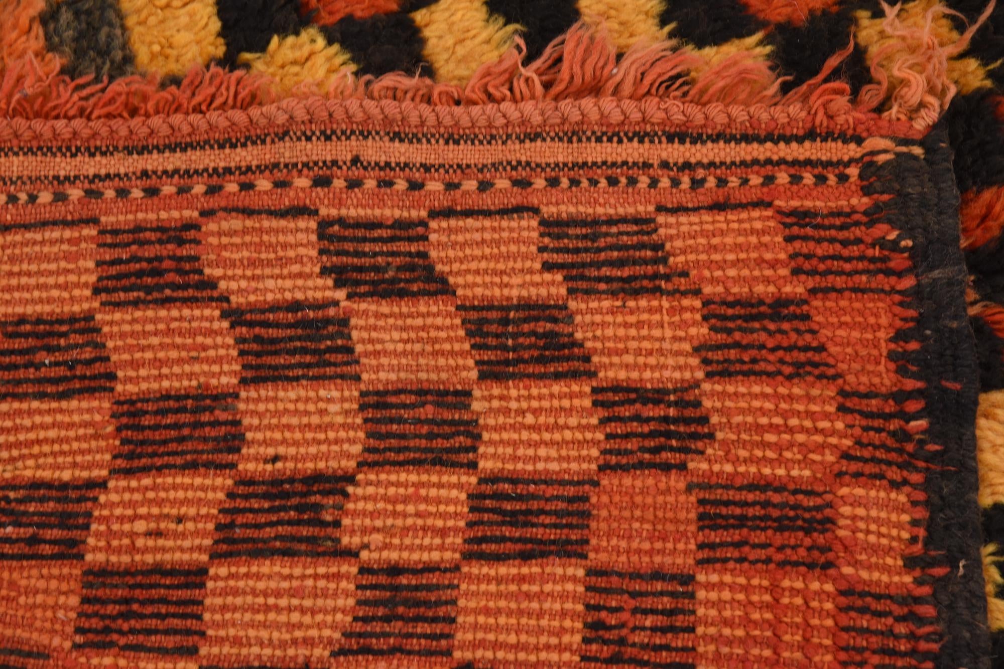 4' 5 x 8' 6 Hand Knotted Moroccan Wool Runner Rug