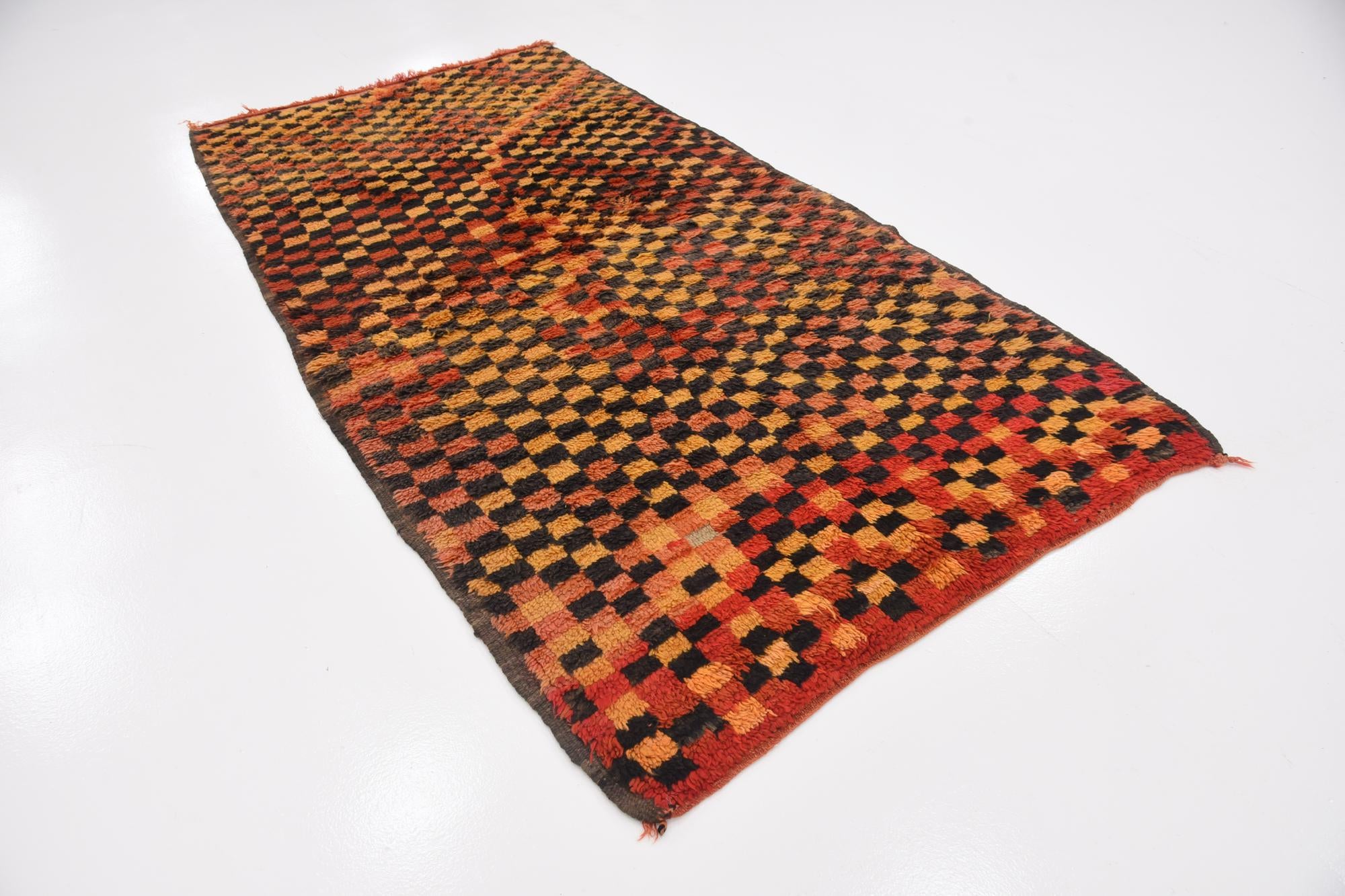4' 5 x 8' 6 Hand Knotted Moroccan Wool Runner Rug
