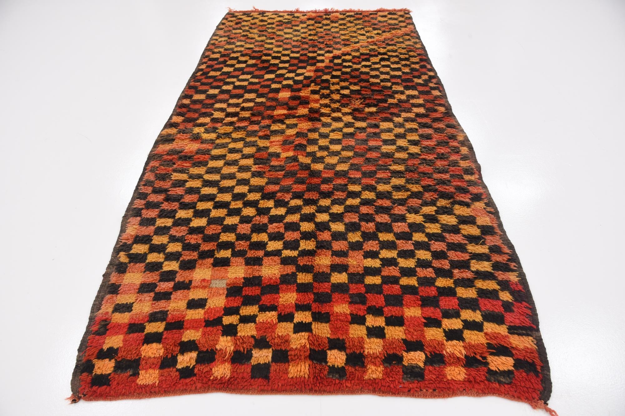 4' 5 x 8' 6 Hand Knotted Moroccan Wool Runner Rug