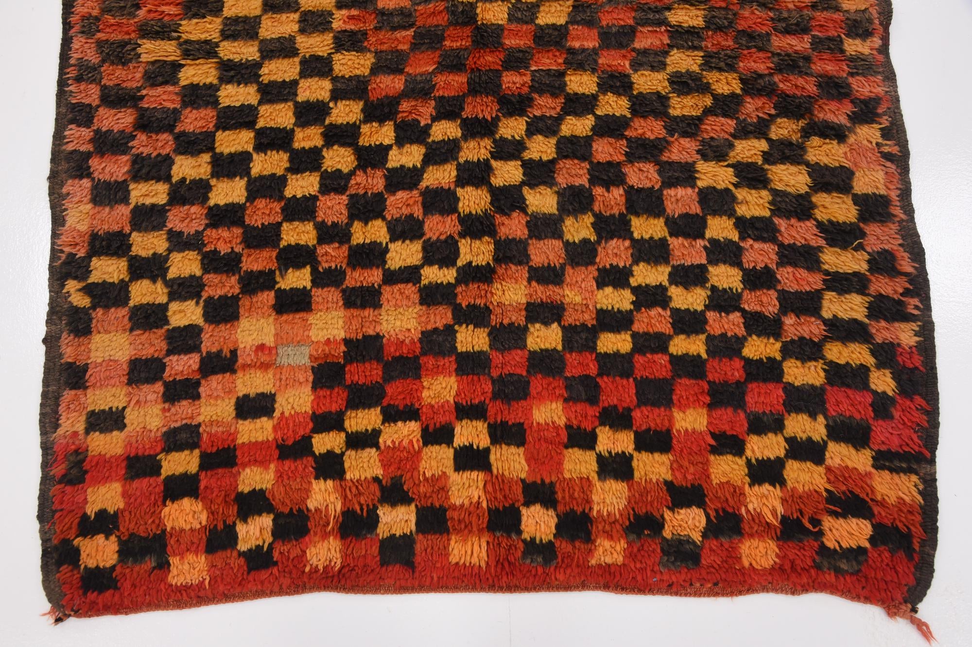 4' 5 x 8' 6 Hand Knotted Moroccan Wool Runner Rug
