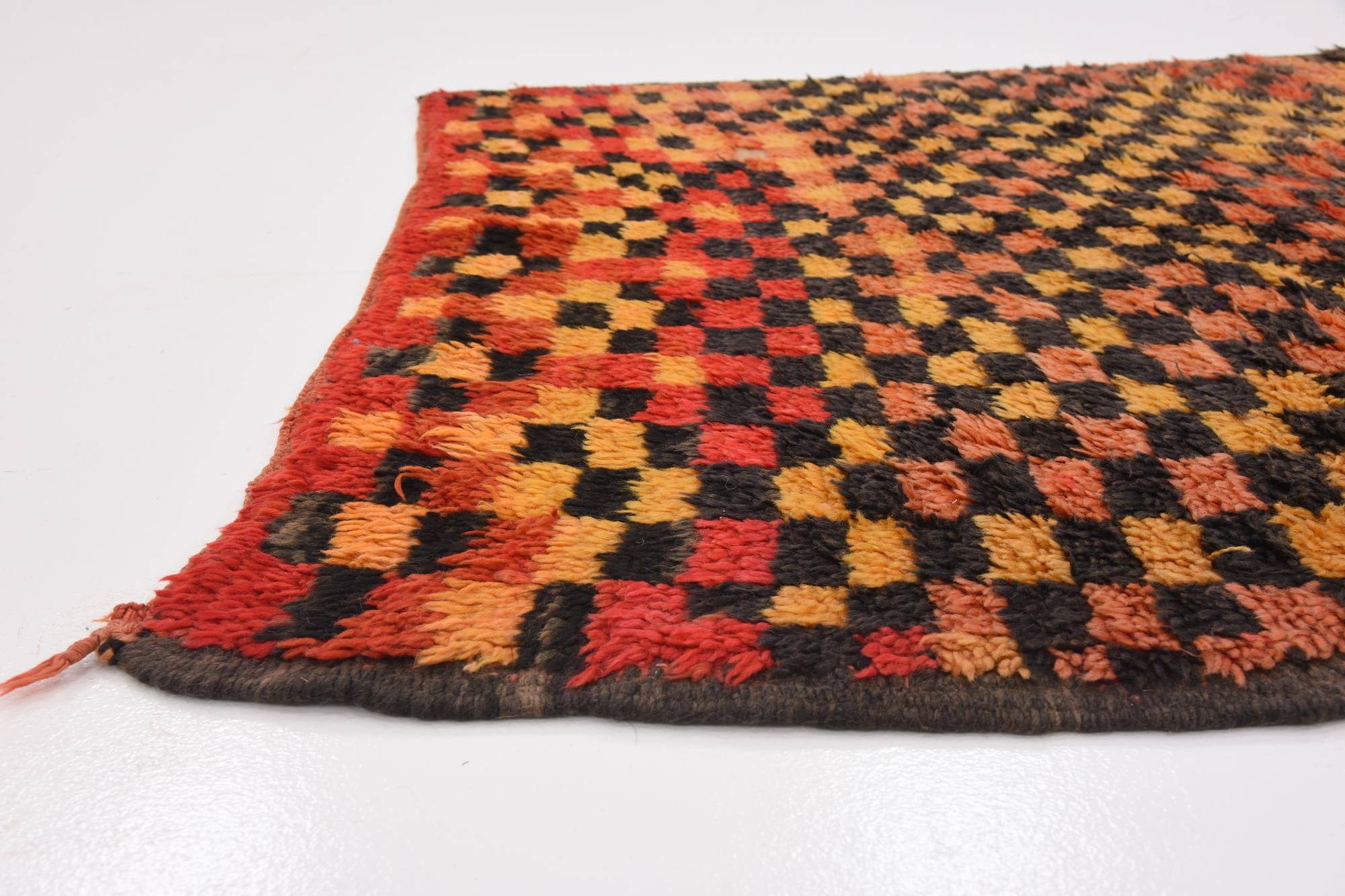 4' 5 x 8' 6 Hand Knotted Moroccan Wool Runner Rug