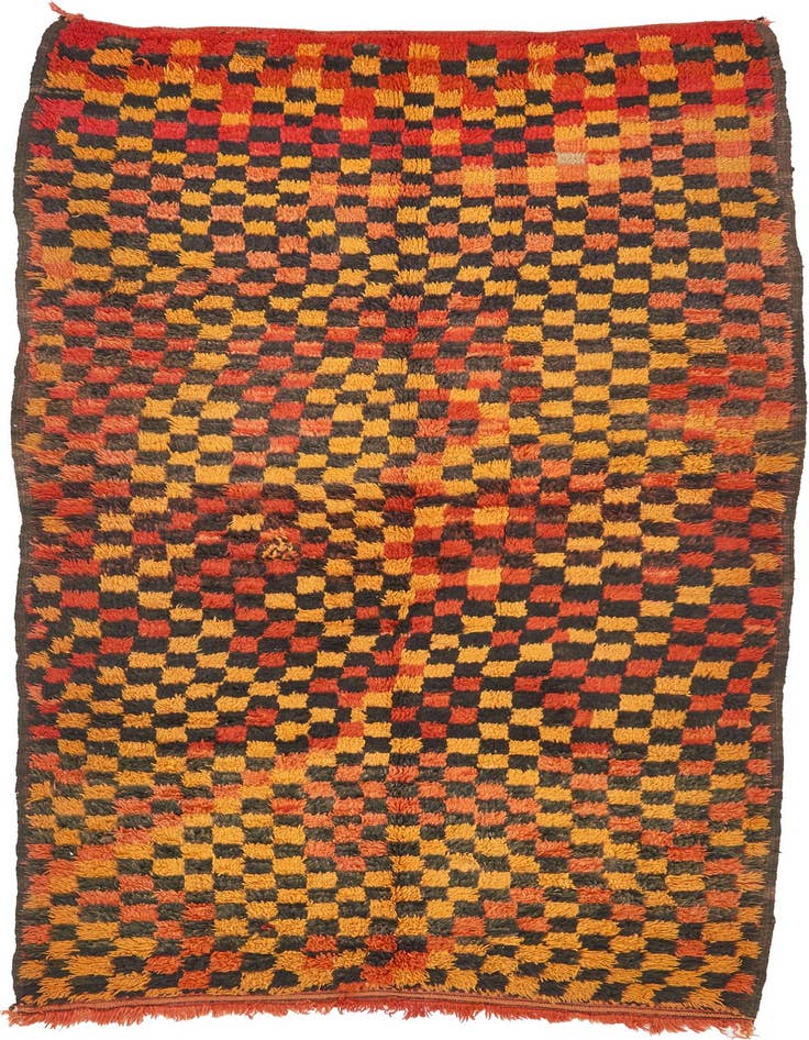 Detail image of 4' 5 x 8' 6 Hand Knotted Moroccan Wool Runner Rug