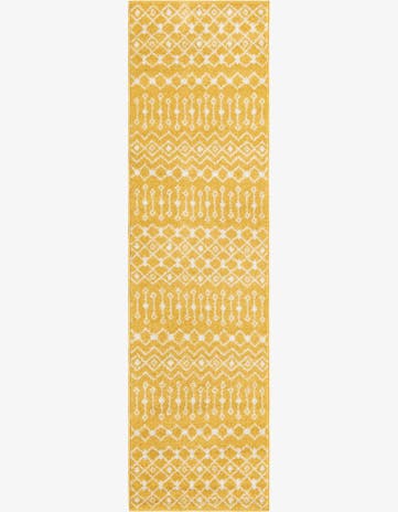 Yellow Moroccan Trellis Runner Rug