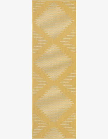 Yellow Easy-Clean Modern Indoor / Outdoor Runner Rug