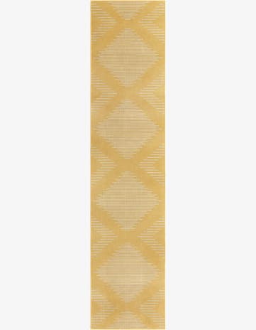 Yellow Easy-Clean Modern Indoor / Outdoor Runner Rug