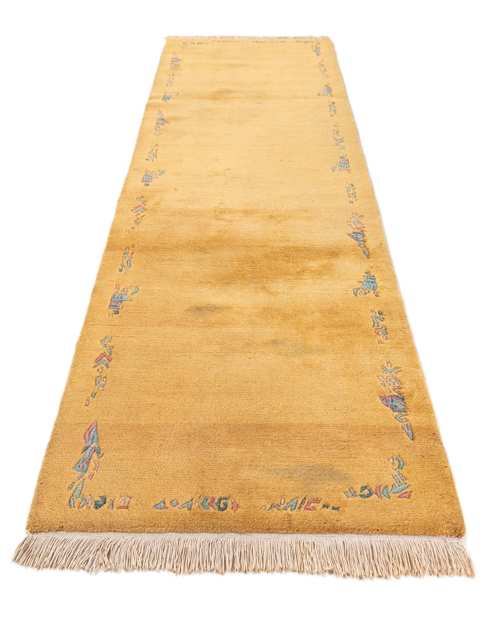 2' 9 x 10' 5 Hand Knotted Tibet Wool Runner Rug