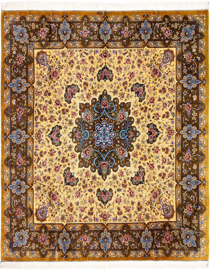 Detail image of 6' 6 x 6' 10 Ghom Silk Square Rug