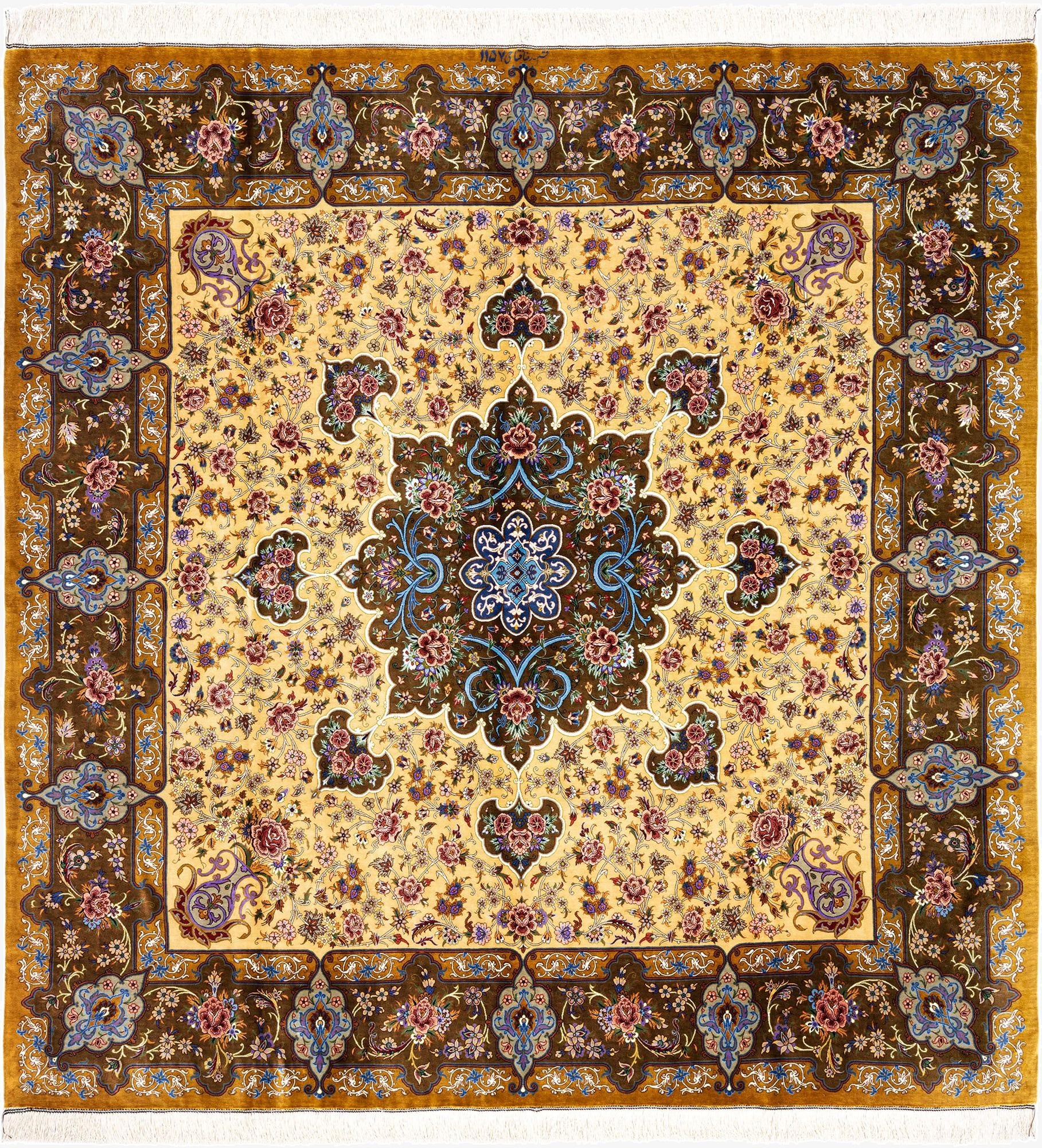 6' 6 x 6' 10 Ghom Silk Square Rug