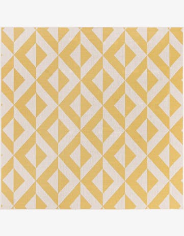 Yellow Easy-Clean Jill Zarin Napa Indoor / Outdoor Square Rug