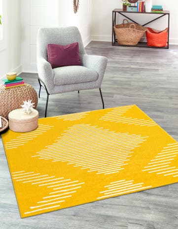 Yellow Kai Square Rug