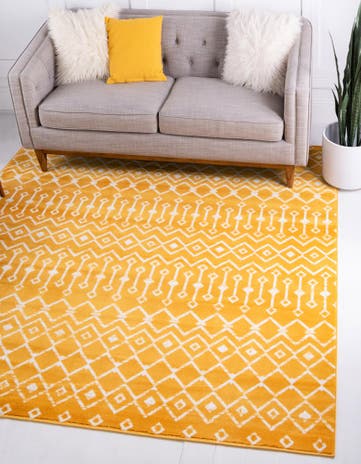 Yellow Kasbah Trellis Square Rug