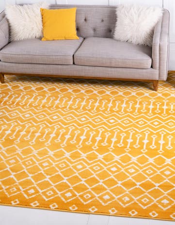 Yellow Kasbah Trellis Square Rug