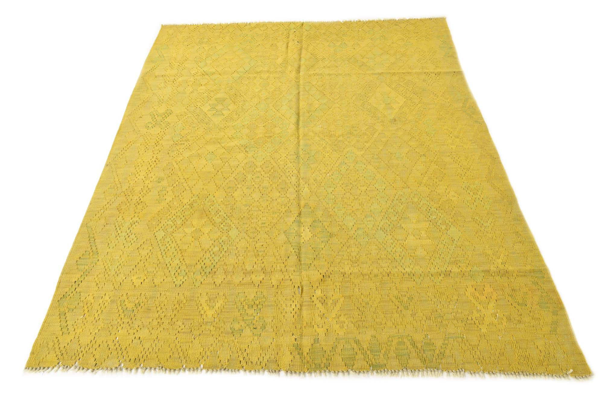 5' 4 x 6' 7 Hand Woven Kilim Fars Square Rug