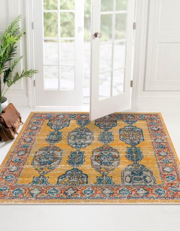 Yellow Lola Square Rug