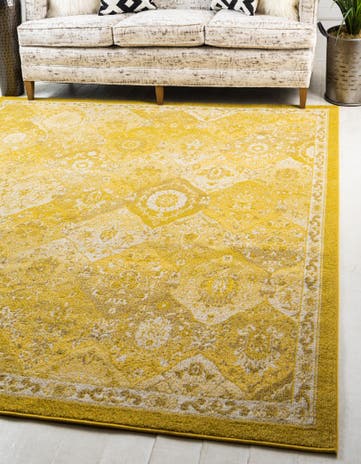 Yellow Madeline Square Rug