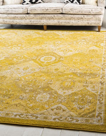 Yellow Madeline Square Rug