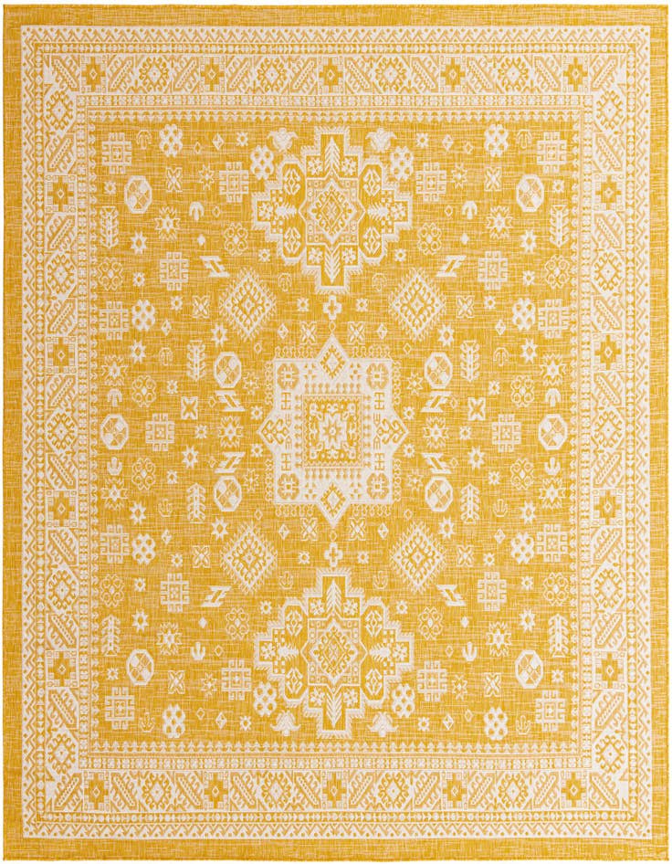 Detail image of 10' x 10' Easy-Clean Aztec Indoor / Outdoor Square Rug